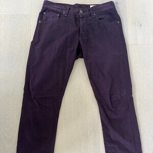 RAG & BONE Men's Fit 2 Slim DISTRD WINE "Standard Issue" Jean Sz 30